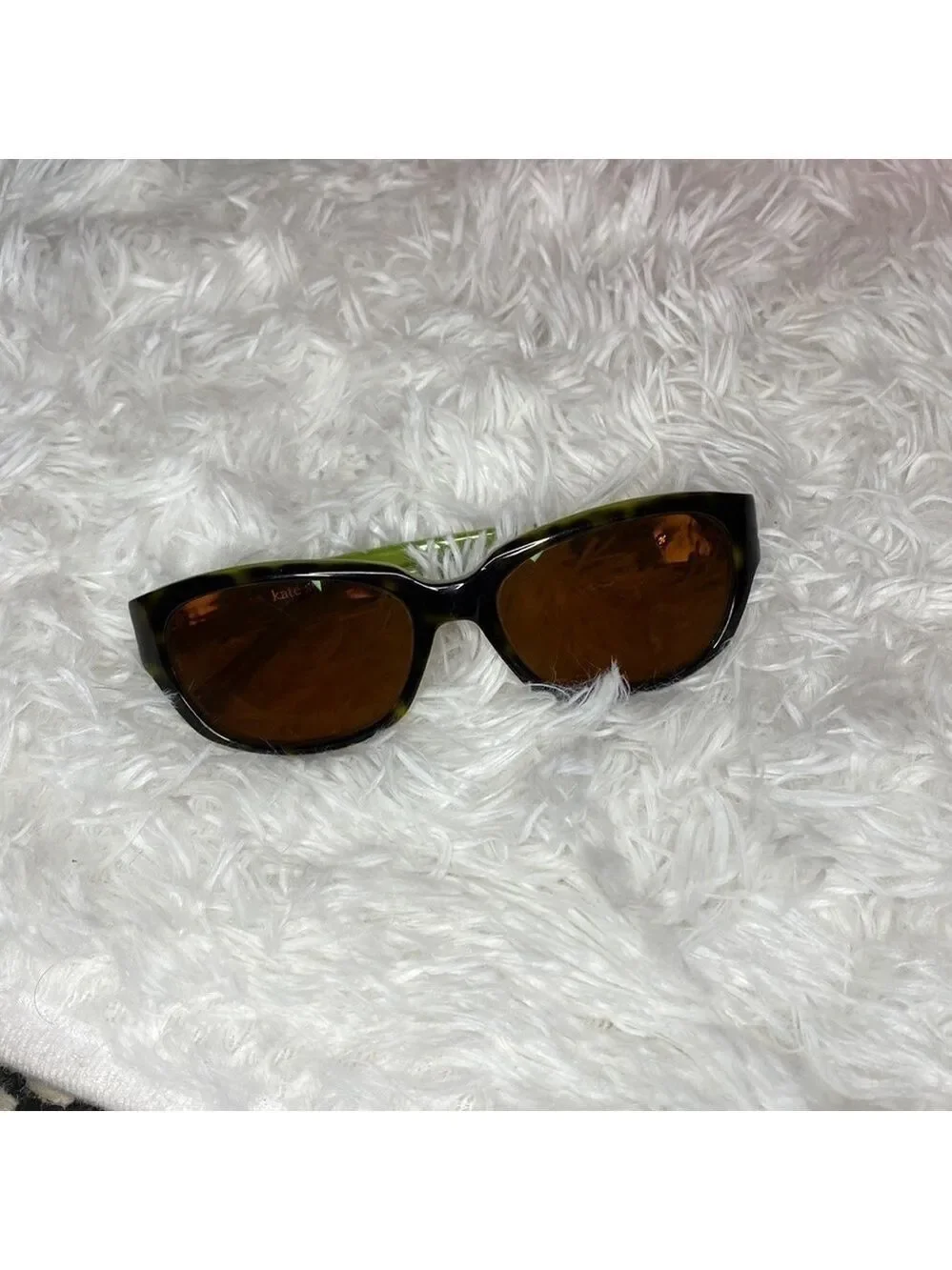 Kate Spade Y2K vintage rectangular/rounded green & tortoise color